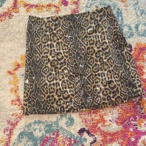 Pink Lily Leopard Print skirt